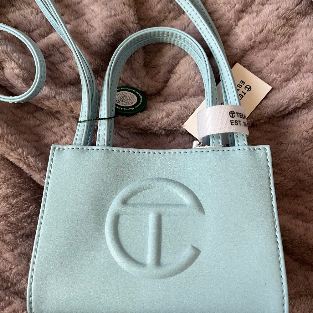 Telfar small shopper pool blue